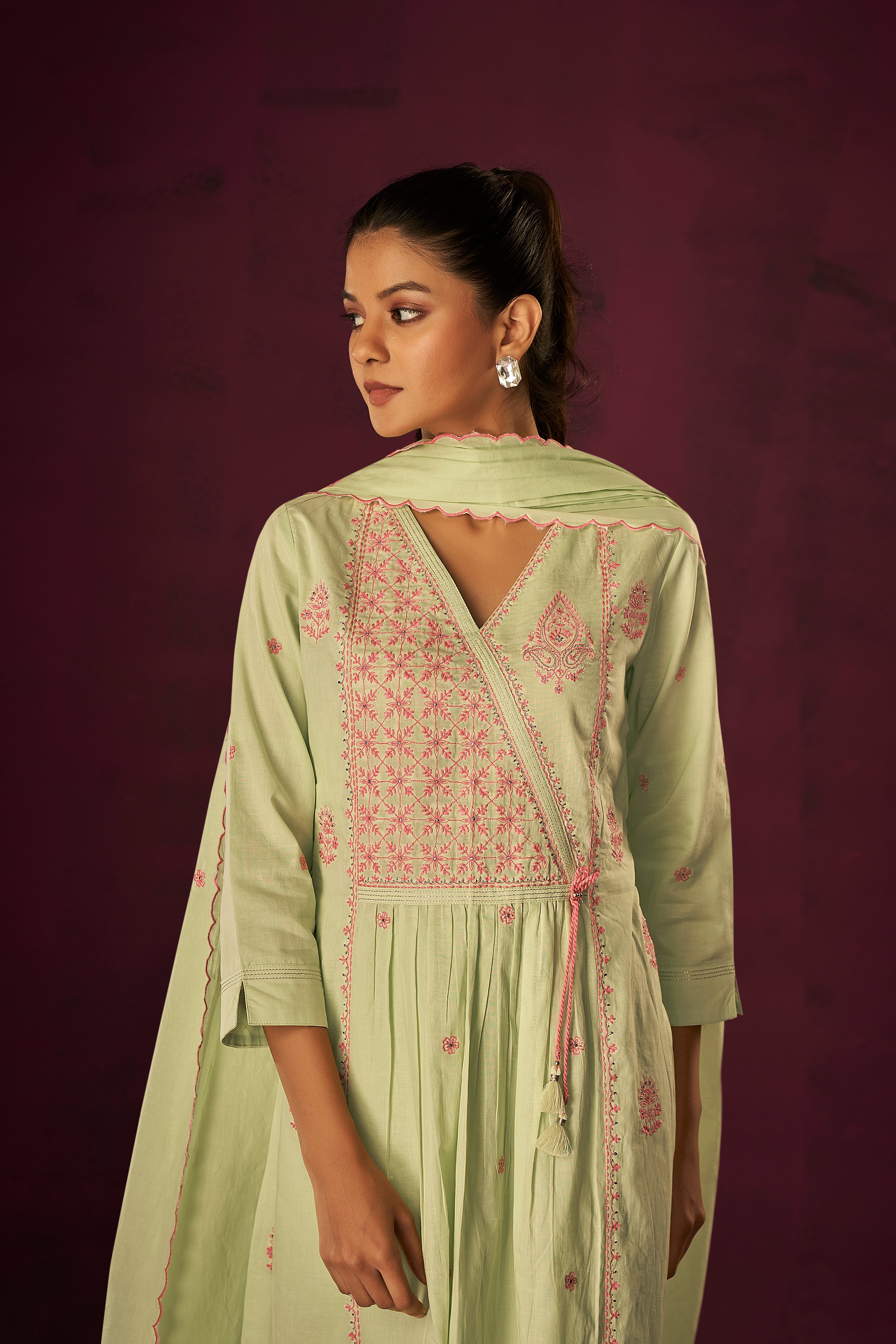 Hunter Envy Lush Cotton Kurta Set-fourbuttons-in