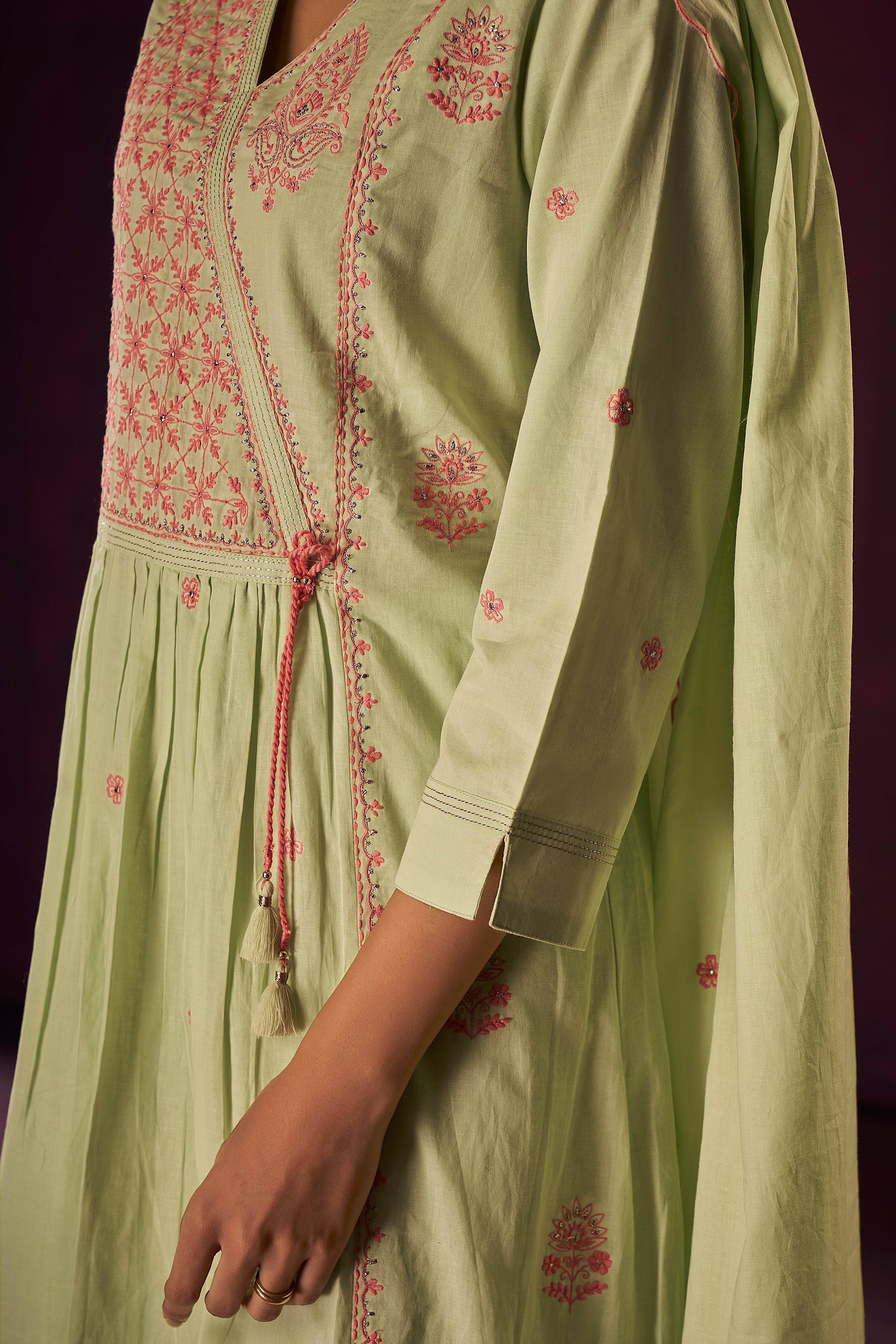 Hunter Envy Lush Cotton Kurta Set-fourbuttons-in