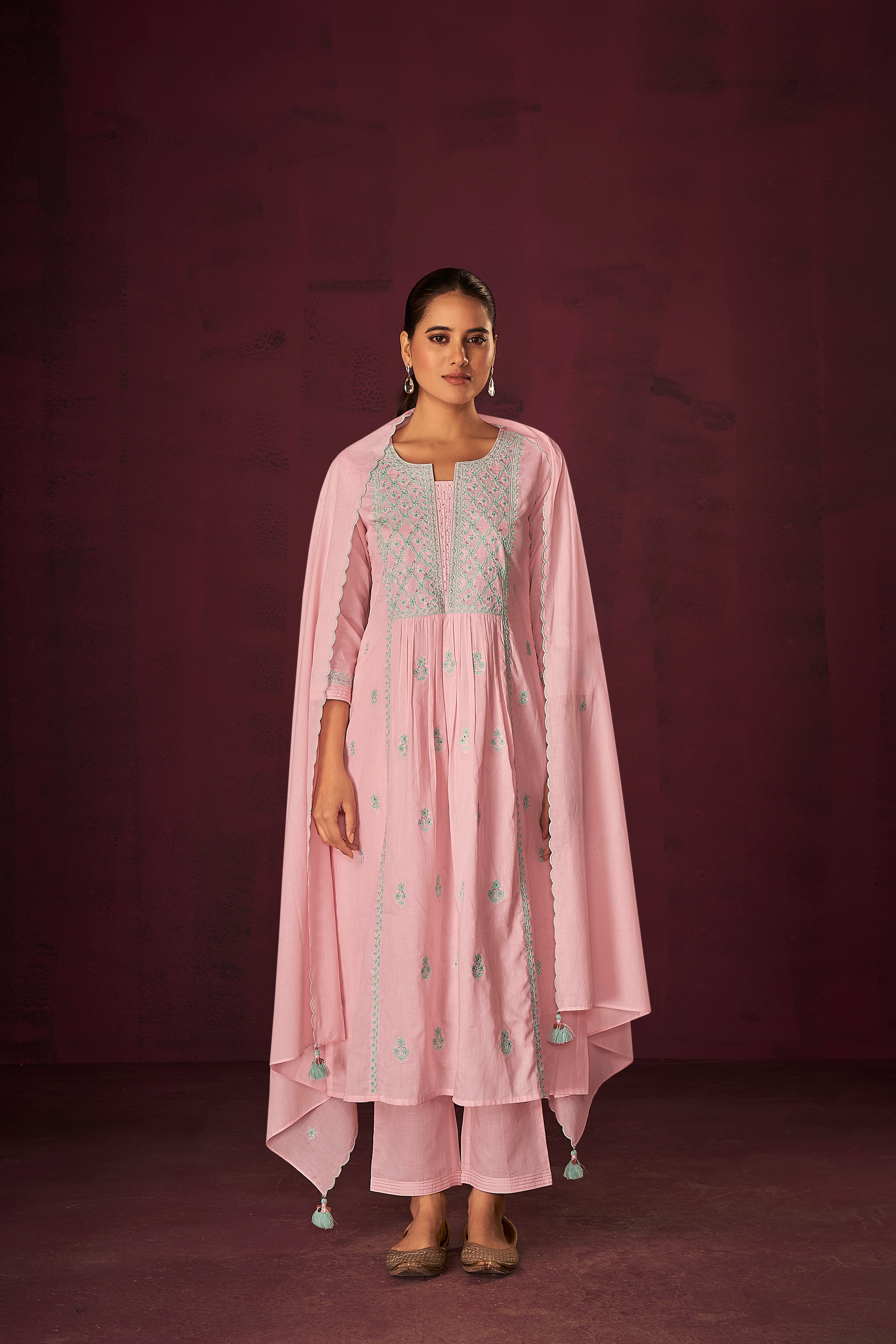 Peachy Keen Soft Cotton Mul Delight Kurta Set