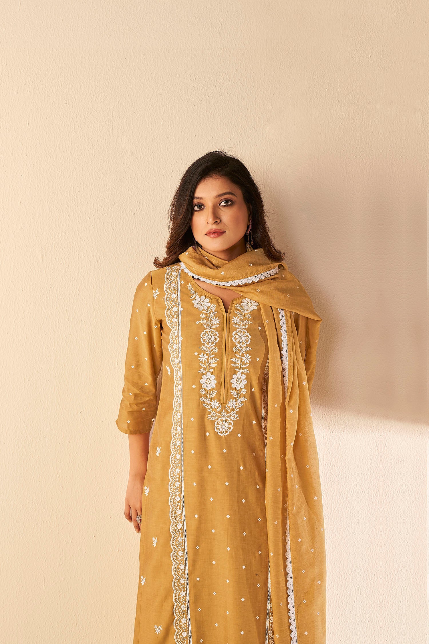 Yellow Chikankari Kurta Set