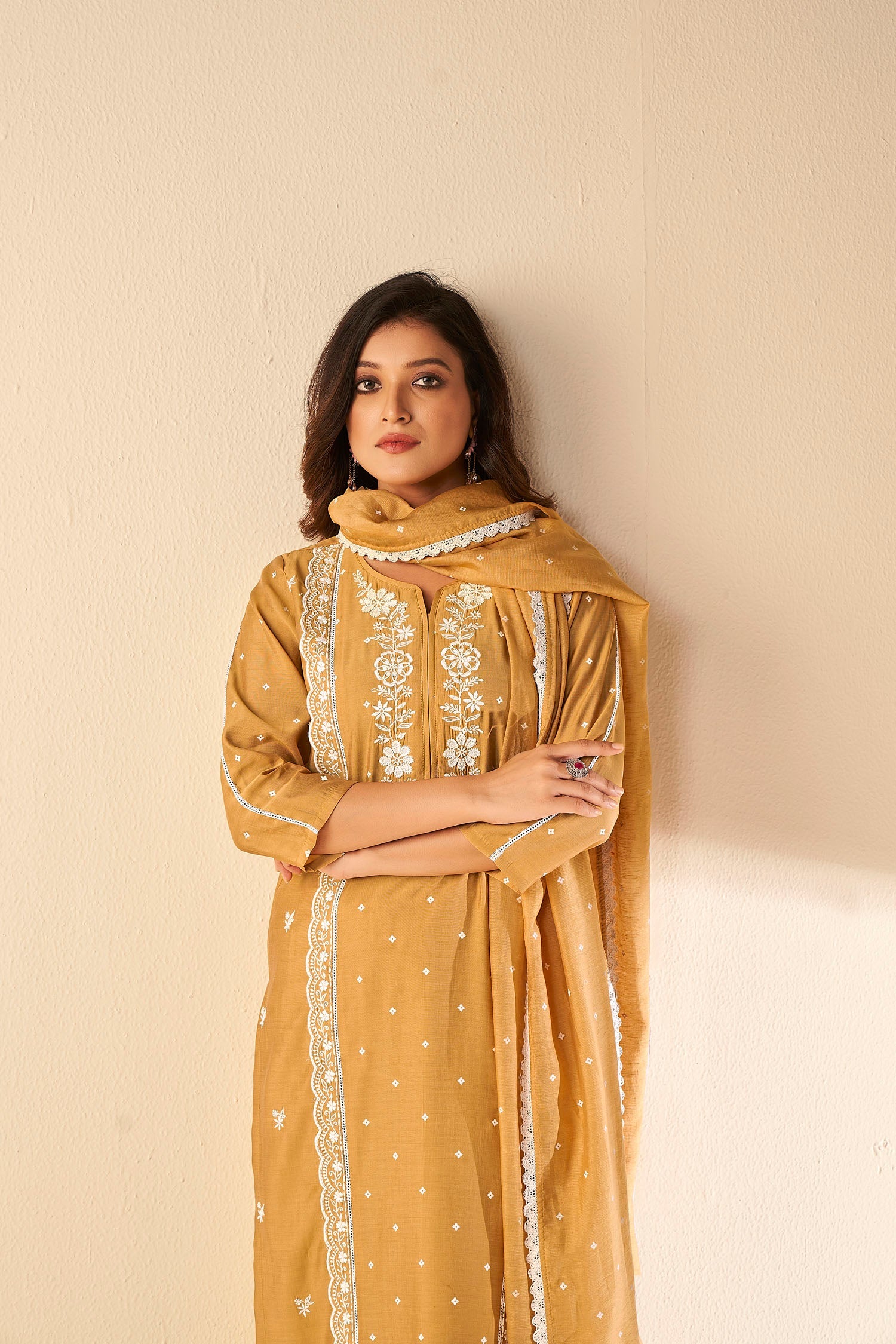 Yellow Chikankari Kurta Set